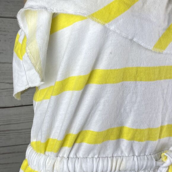 Aéropostale Sundress Juniors Medium Yellow White Blue Striped Ruffled Racerback - Picture 5 of 12